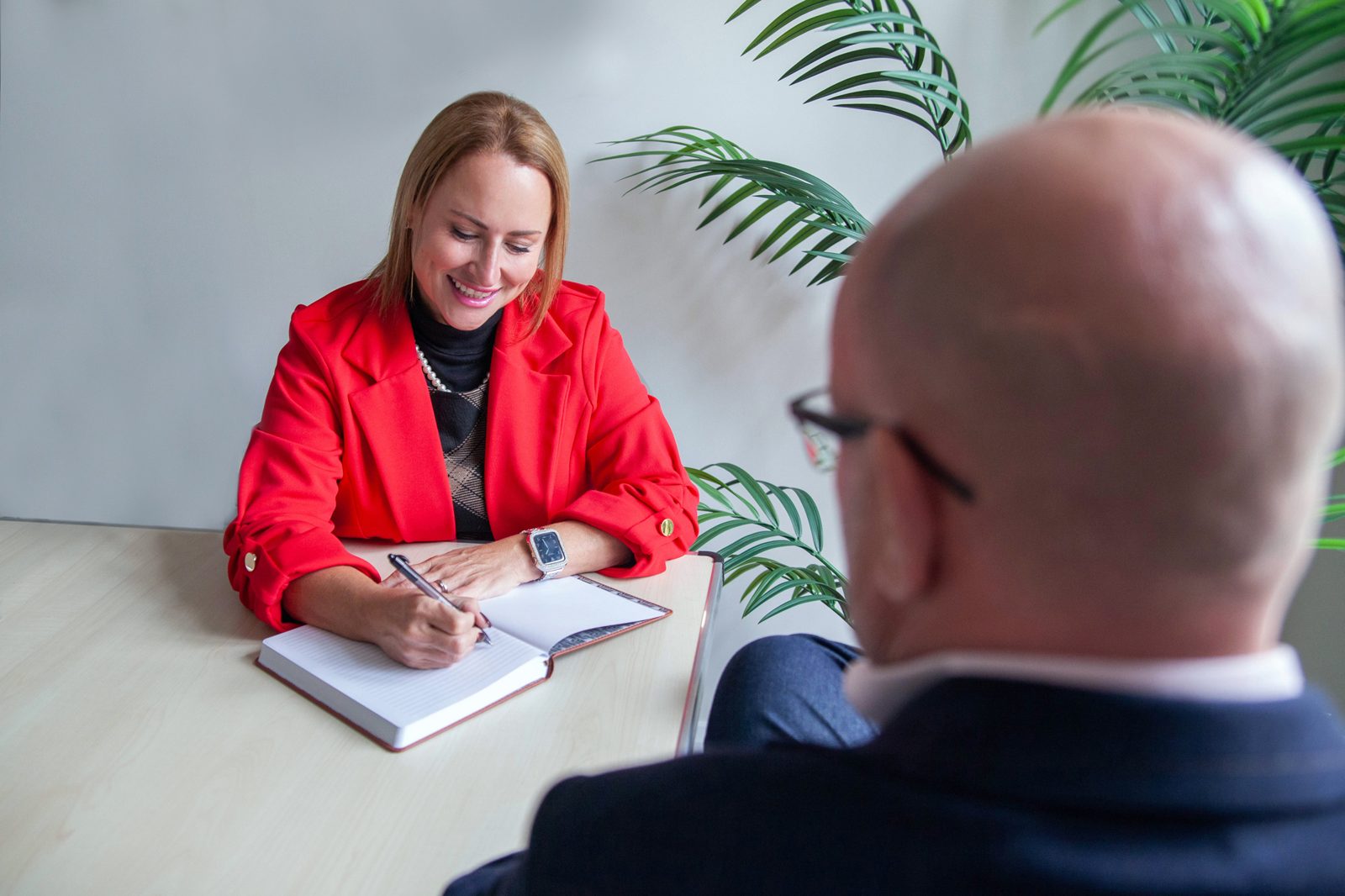 Recruitment consultant meeting a candidate